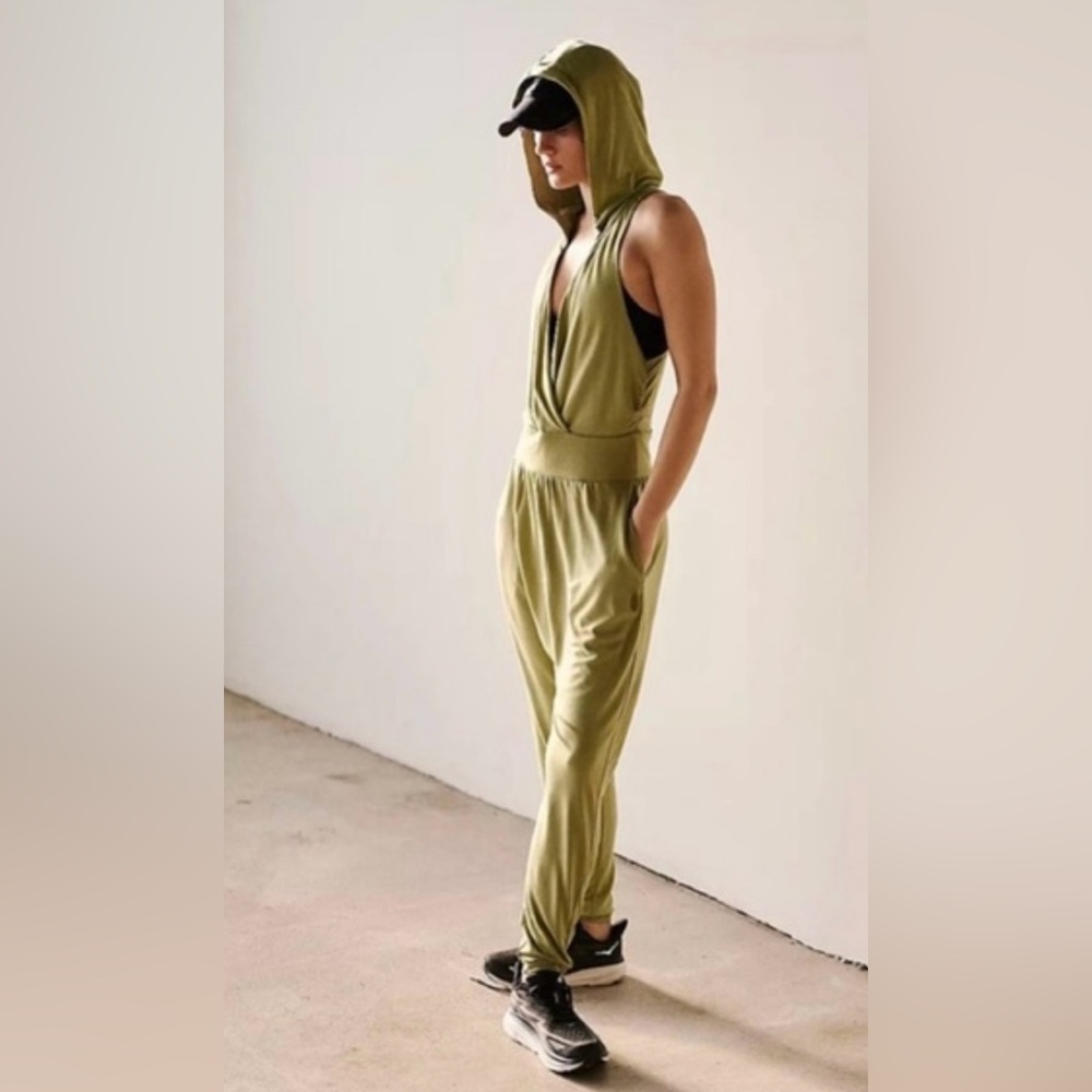 Free People Movement Sage Green Hoodie One-Piece Jumpsuit Sage NWT🔖